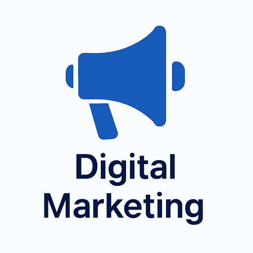 Digital marketing icon with megaphone symbol