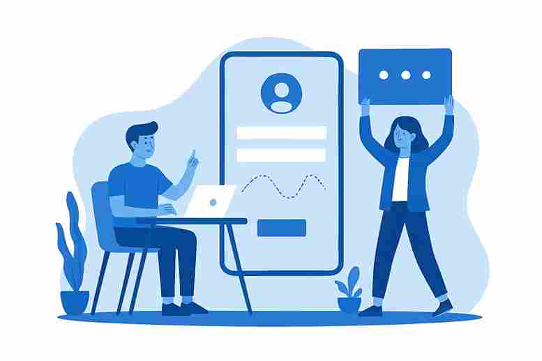 "People connecting through chat and messages – Contact DigitalBlogCorner