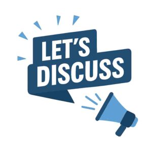 Let's Discuss megaphone graphic – Share your ideas with DigitalBlogCorner