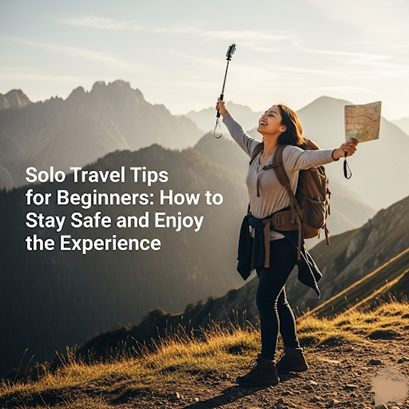 Happy solo traveler hiking in mountains with map and selfie stick – DigitalBlogCorner